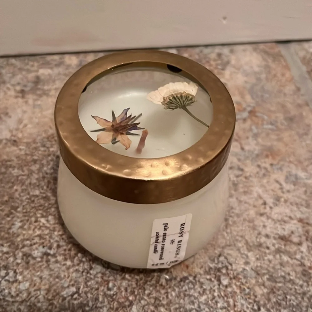 Anthropologie Floral Press Candle NWT